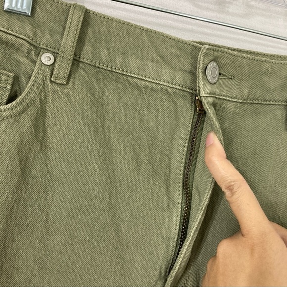 New LOFT Green High Rise The Straight Crop Frayed Hem Jeans size 10/30 - Picture 7 of 11